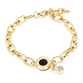 Bracelet onix e zirconia gold 87763