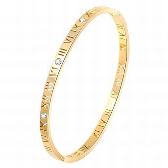 Roman numeral bracelet with zirconia gold 87735