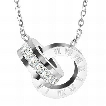 Zirconia stainless steel hoop necklace 88447