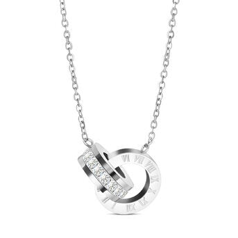 Zirconia stainless steel hoop necklace 88447