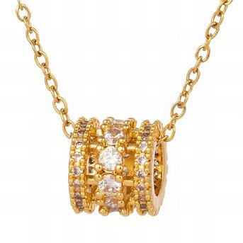 3-ring pendant necklace with zirconia gold 88120