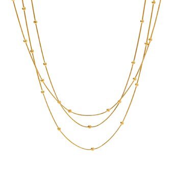 Triple choker with gold balls 87942